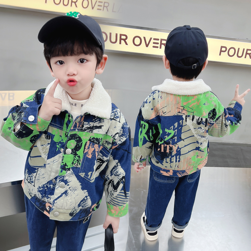 Baby Clothing Drawing - Kids Baby Warm Denim Jacket Parka