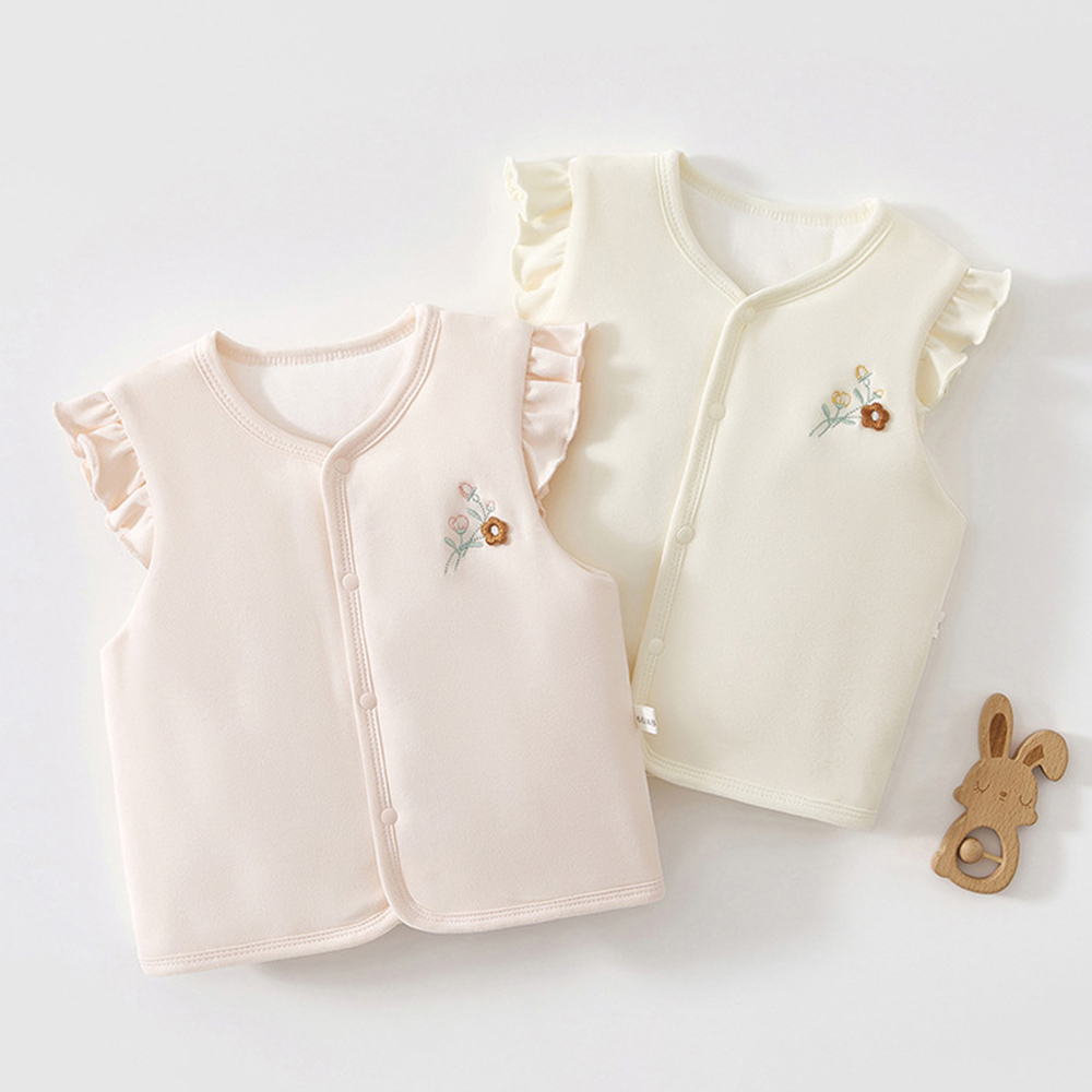 Baby Clothing Embroidery - Baby Girl Vest Quilted Warm Autumn