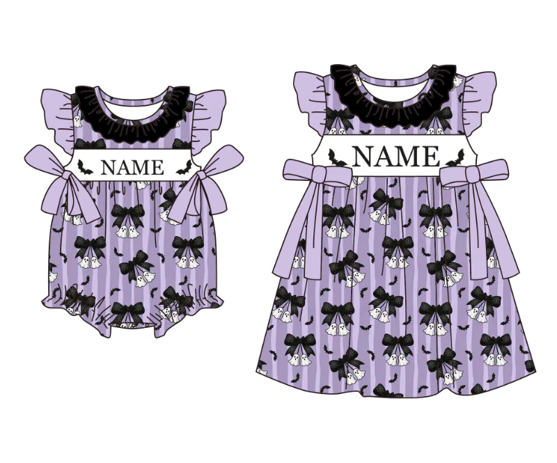 Baby Clothing Names - High-Quality Halloween Children's Clothing Purple Ghost