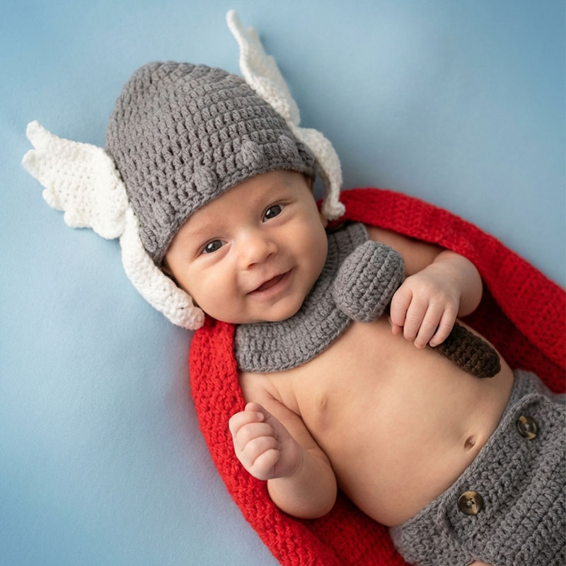 Baby Clothing Newborn - Newborn Photography Props Thor Baby Costume
