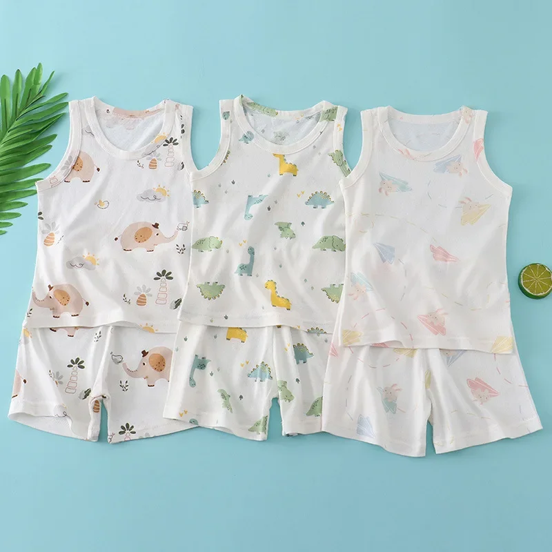 Kids Bamboo Cotton Vest Suit S - Baby Sleep Suit 评论和价格