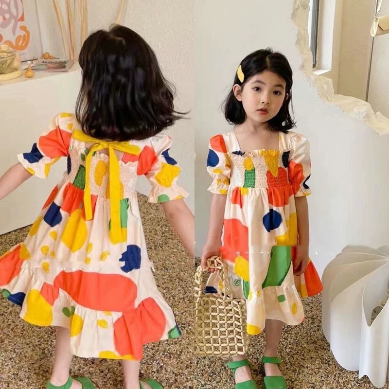 Girl's Dress Crinkle Color Blo - Baby Clothing Drawing 评论和价格