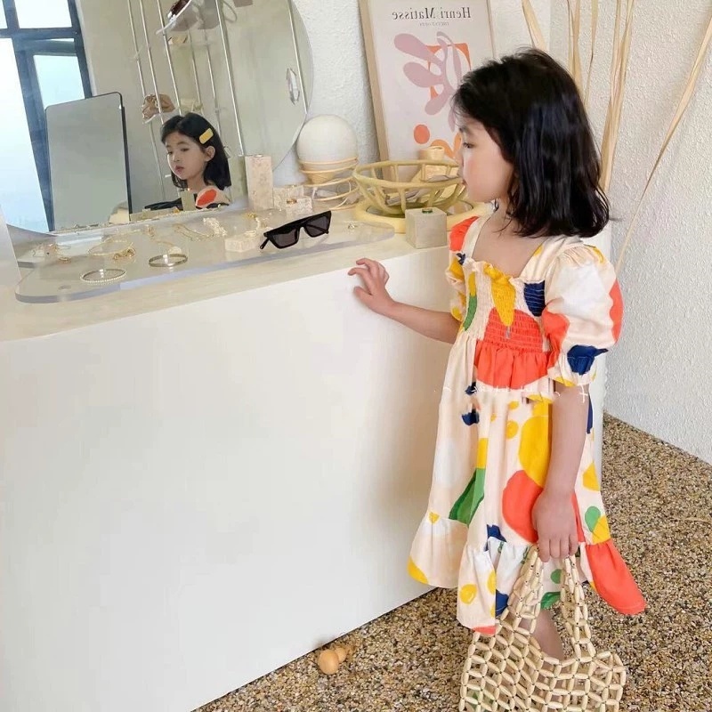 Girl's Dress Crinkle Color Blo - Baby Clothing Drawing 评论和价格