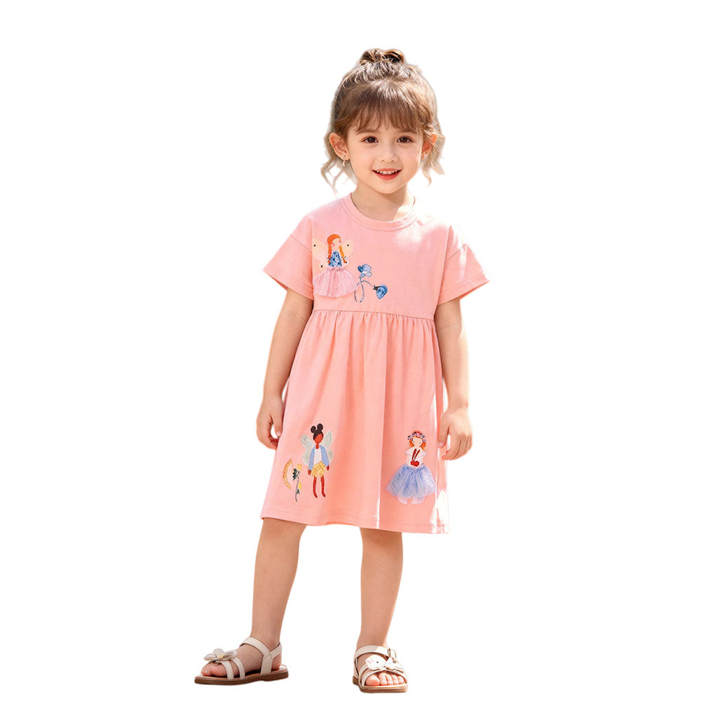 Summer Short Sleeve Girls Dres - Baby Clothing Drawing 评论和价格