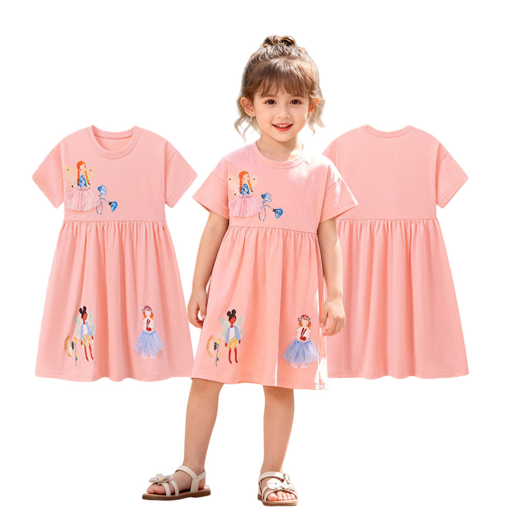 Summer Short Sleeve Girls Dres - Baby Clothing Drawing 评论和价格