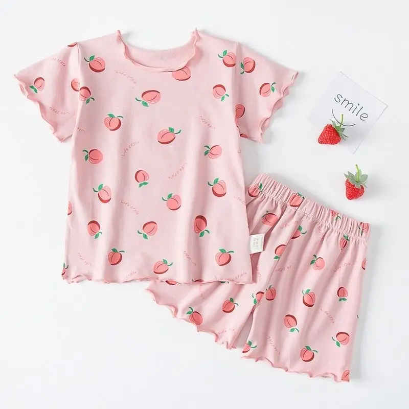 Girls Summer Pajama Set Strawb - Baby Sleep Suit 评论和价格
