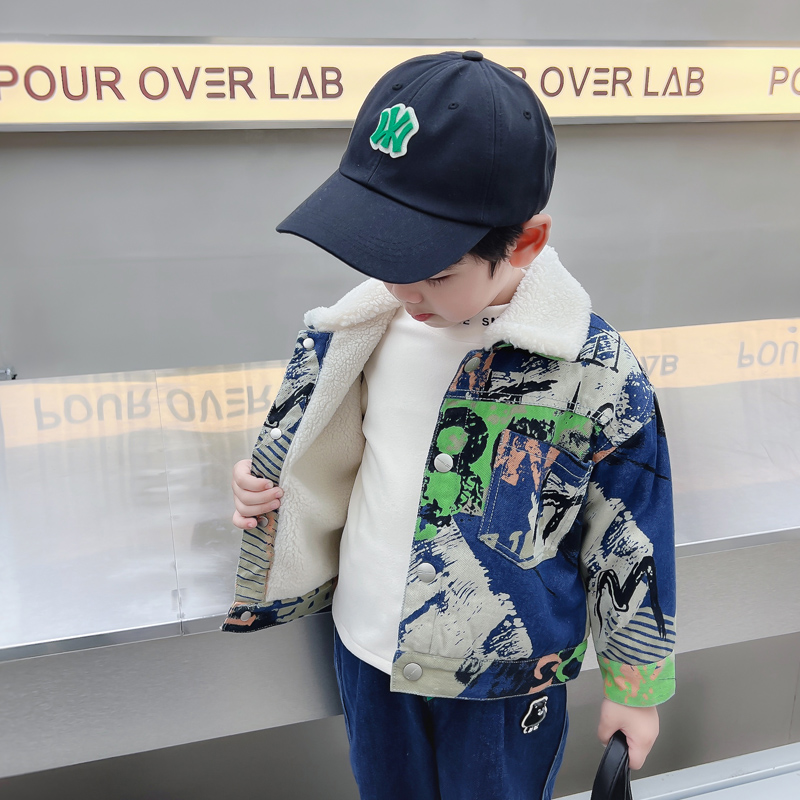 Kids Baby Warm Denim Jacket Pa - Baby Clothing Drawing 评论和价格