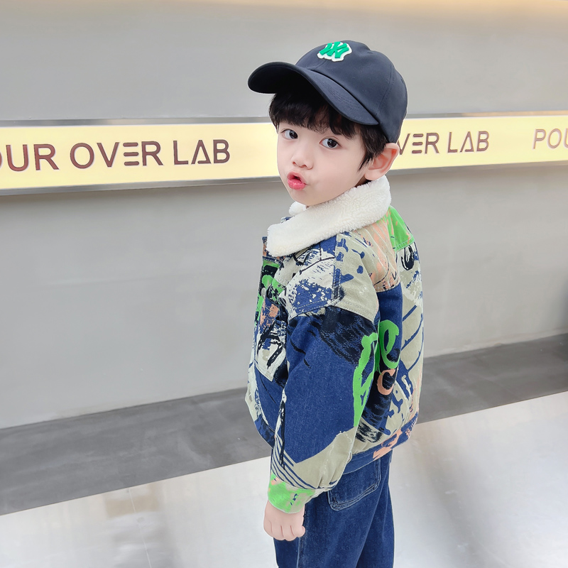 Kids Baby Warm Denim Jacket Pa - Baby Clothing Drawing 评论和价格