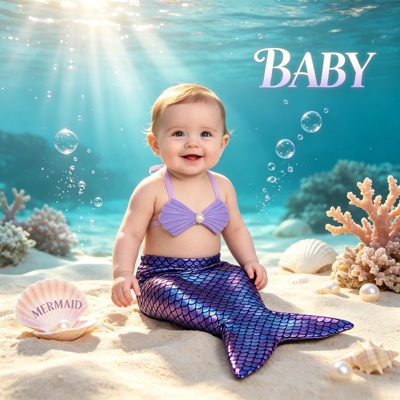 Newborn Mermaid Cosplay Costum - Baby Clothing Newborn 评论和价格
